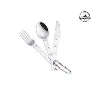 ست قاشق و چنگال و کارد استیل کارابین‌دار