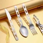 ست قاشق و چنگال و کارد استیل کارابین‌دار
