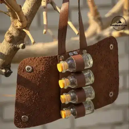 کیف ادویه چرم طبیعی 4 عددی لیموکمپ